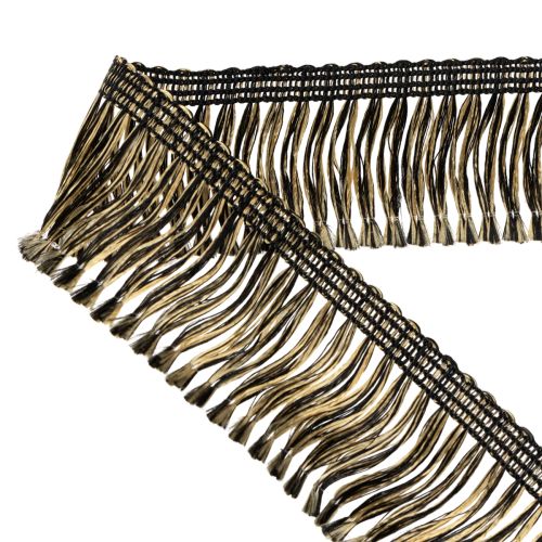 tételeket Fekete és arany rojtos szegély 4 cm x 25 m - Ideális koszorúdíszítéshez, gyászszalagnak és vintage kiegészítőknek