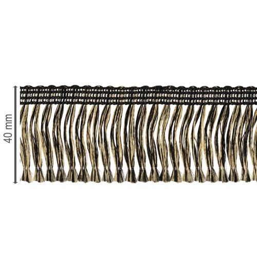 tételeket Fekete és arany rojtos szegély 4 cm x 25 m - Ideális koszorúdíszítéshez, gyászszalagnak és vintage kiegészítőknek