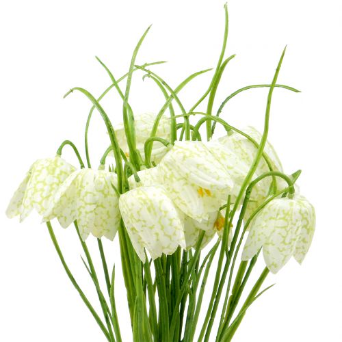 Floristik24 Sakktábla virágok Fritillaria műfehér, zöld 40cm 12 db