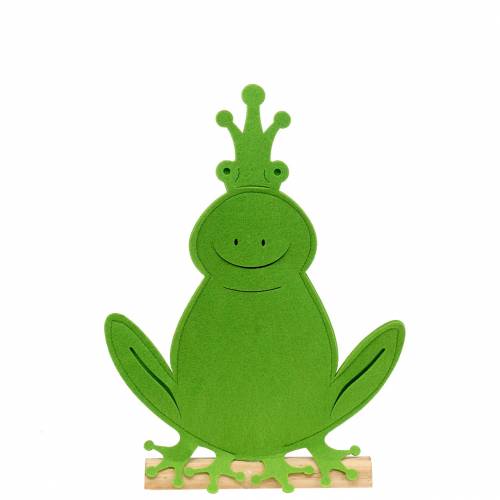 Floristik24 Frog King Filc Wood Green 20cm x 27,5cm Nyári dekoráció