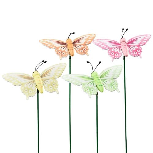 Virágdugó fából készült dekoratív pillangók boton 23cm 16db