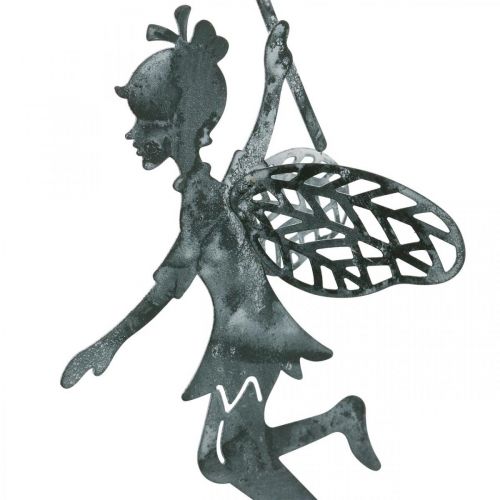 Floristik24 Tavaszi dekoráció, manó pitypanggal, dekorációs medál virágtündér, fém dekoráció 3db