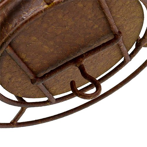 Floristik24 Piros akasztható madáretető, rács Ø16cm H40cm