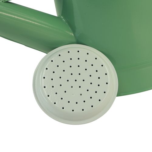 tételeket Fém dekoratív öntözőkanna, retró pasztellzöld, fehér díszítéssel, kertbe, erkélyre és beltéri használatra, 52,5x15x30cm