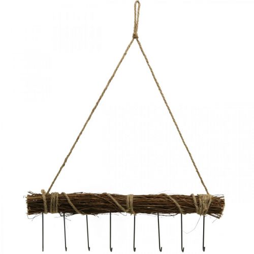 Ruhatár fali dekoráció kabát horog kampósín fa köteg 52cm