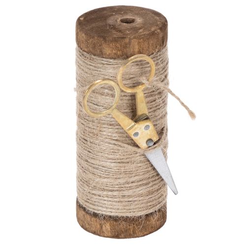 Floristik24 Fonalorsó díszes ollóval Ø6,5cm M15cm 2db Vintage stílusú