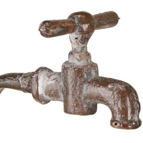 Floristik24 Kerti dekorációs fém ültetőgép csappal Ø16,5cm H42cm