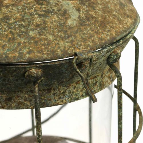 Floristik24 Kerti dekorációs rács, kerti lámpa, fém lámpás Ø17cm H33cm