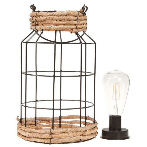 tételeket Kerti lámpa Solar Metal Black Natural Ø18cm H29cm