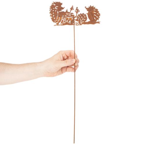 Kerti karó sün motívumos rozsda dekoráció nyárra és őszre 53cm | Floristik24.hu