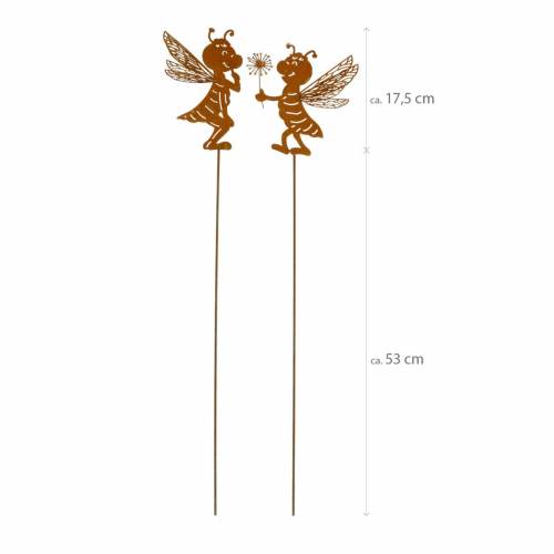Floristik24 Kerti dugó méh rozsdamentes acél kerti dekoráció rugós dekoráció 2db