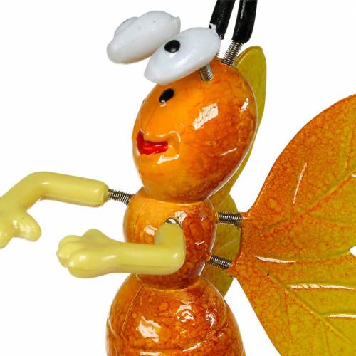 Floristik24 Virág tű méh virágon fém rugókkal narancs, lila H74cm