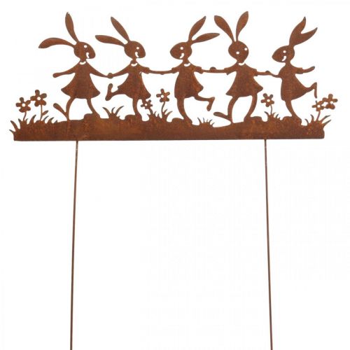 Floristik24 Kerti karó rozsda Húsvét, virág karó nyúl fém Sz40cm