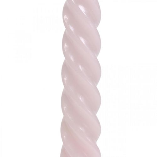 Floristik24 Csavart gyertyák spirál gyertyák rózsaszín Ø2,2cm H30cm 2db