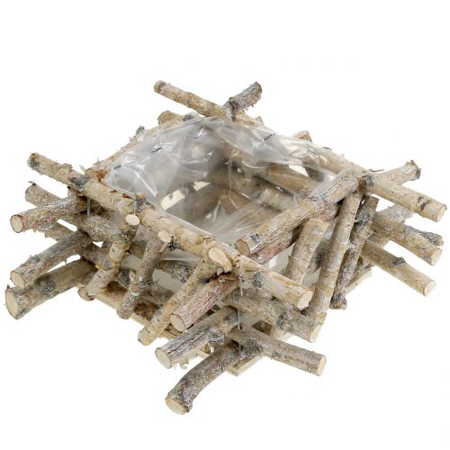 Floristik24 Nyírfaágak fehérre mosva 28cm x 28cm H10cm