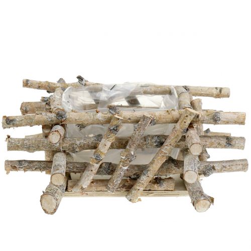 Floristik24 Nyírfaágak fehérre mosva 28cm x 28cm H10cm