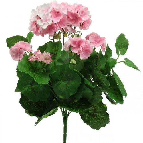 tételeket Muskátli művirág Rózsaszín muskátli bokor mű 7 virág H38cm