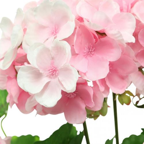 tételeket Muskátli művirág Rózsaszín muskátli bokor mű 7 virág H38cm