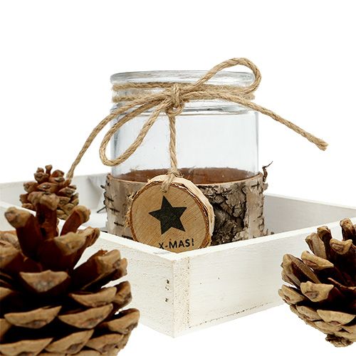 Floristik24 Ajándékkészlet tálca teamécses poharakkal