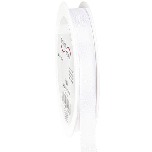 Ajándék szalag, díszszalag, taft szalag, fehér, 15mm, 50m