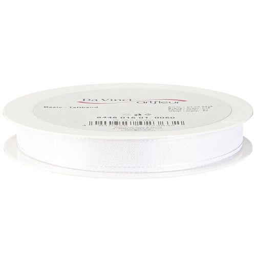 tételeket Ajándék szalag, díszszalag, taft szalag, fehér, 15mm, 50m