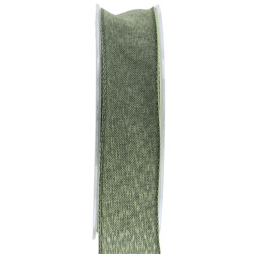 Floristik24 Ajándék szalag zöld matt 25mm 20m