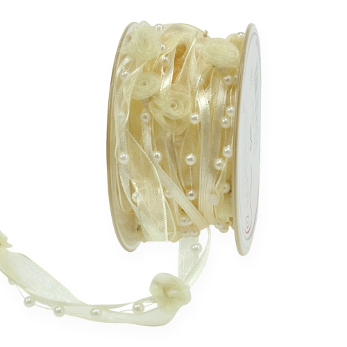 Valentino krémszínű szalag 15mm 5m