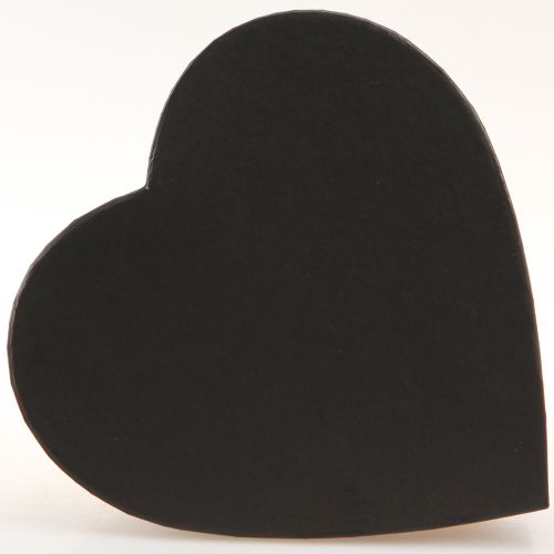 Floristik24 Díszdoboz szív fekete papírdoboz 18×18cm H10cm 2db