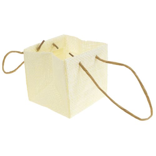 tételeket Ajándéktáskák szőtt füllel vanília narancs rózsaszín 10,5cm 12 db