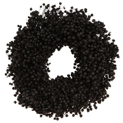 Floristik24 Szárított lenkoszorú szárított virágok fekete Ø25cm