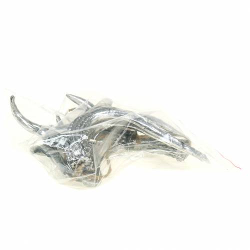 Floristik24 Deco fogas agancs antik ezüst 12cm x 11cm 4db