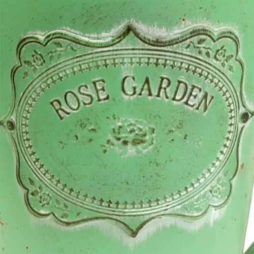 Floristik24 Dekoratív öntözőkanna antik megjelenésű zöld Ø19cm H30cm