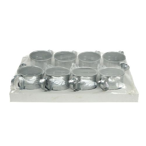 Floristik24 Locsolókanna cink fényes 7,5cm 8db