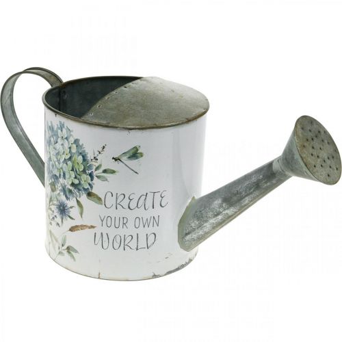 Floristik24 Virágcserép öntözőkanna hortenzia kertdísz növénycserép fém 15cm