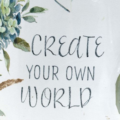 Floristik24 Virágcserép öntözőkanna hortenzia kertdísz növénycserép fém 15cm