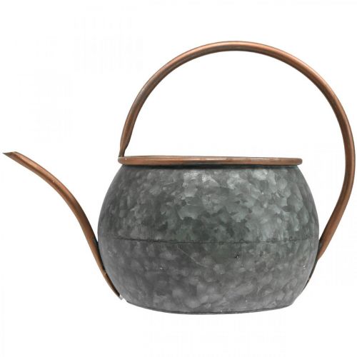 tételeket Fém díszes öntözőkanna, vintage vidéki stílus, kerti dekoráció, ültetéshez, ezüst réz, H41cm Ø26cm M30cm