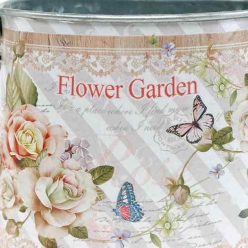 Floristik24 Dekoratív öntözőkanna fém virágcserép nyári dekoráció H15.5cm