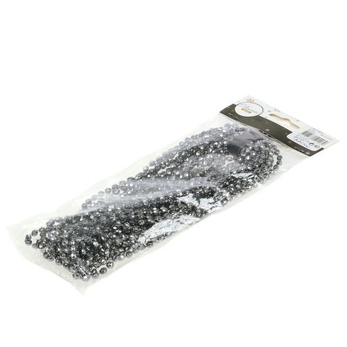 tételeket Karácsonyi dekoráció gyöngyfüzér szürke 275cm