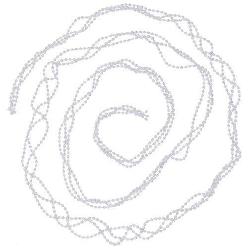 Floristik24 Karácsonyfa díszek gyöngy szalag fehér 275cm