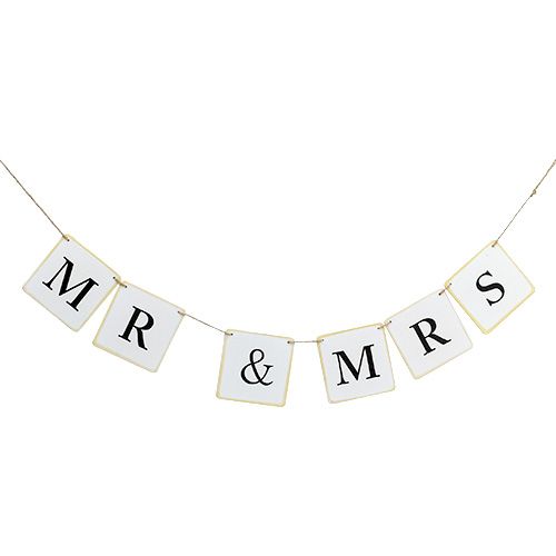 Floristik24 Garland "Mr &amp; Mrs" 85cm fehér 1db