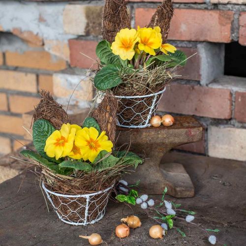 tételeket Hálós kosár, drótkosár, fém díszítéssel shabby chic fehér Ø12cm H7cm