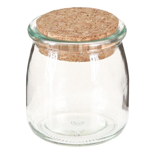 Üveg dekoráció Parafával Vintage Clear Natural Ø7cm H8cm 6 db