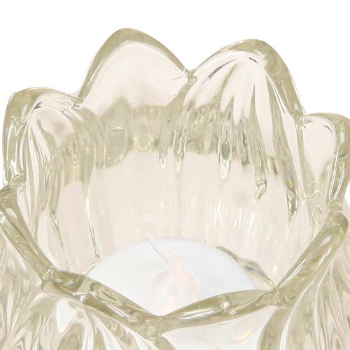 tételeket Üveg teamécses tartó tulipán teamécses üveg átlátszó Ø7cm H7cm 2db