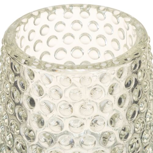 tételeket Üveg mécsestartó pöttyökkel és barázdákkal az alján, 15 cm, 2 db