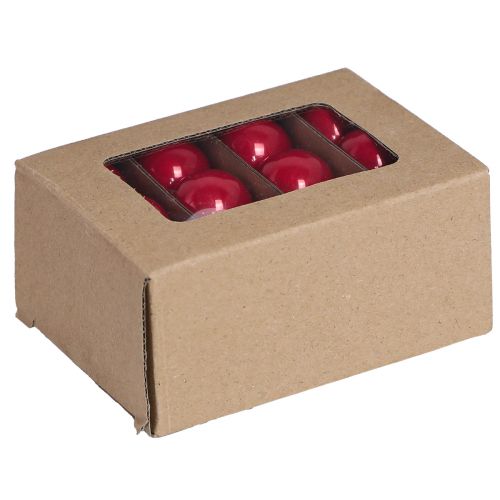 Floristik24 Üveg karácsonyi labdák piros zománc megjelenés mini Ø3cm 22 db