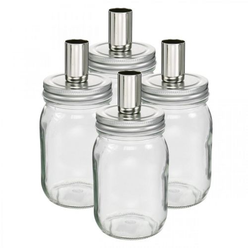 tételeket Dekoratív üveg gyertyatartóval gyertya dekoráció Ø8cm H17,5cm 4 db