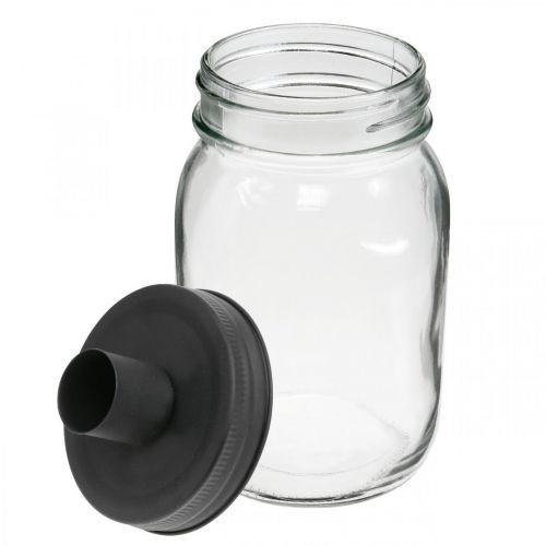 Floristik24 Deco üveg gyertyatartóval fekete asztaldísz Ø8,5cm H16cm 2db