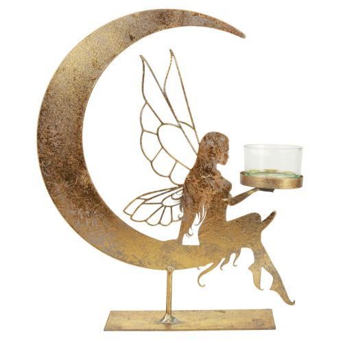 Floristik24 Üveg teamécses tartó fém díszmanó dekoráció 23×5×28cm