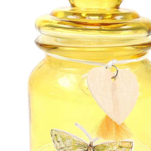 Floristik24 Üveg bonboniere sárga Ø11cm H15,5cm