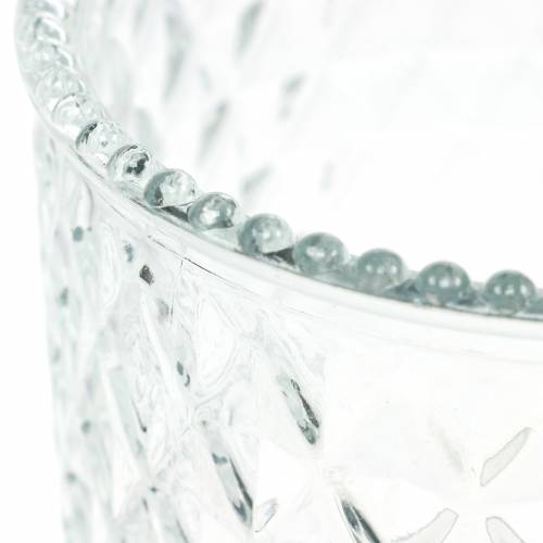 Floristik24 Dekoratív üveg gyémánt üvegváza átlátszó virágváza 2db